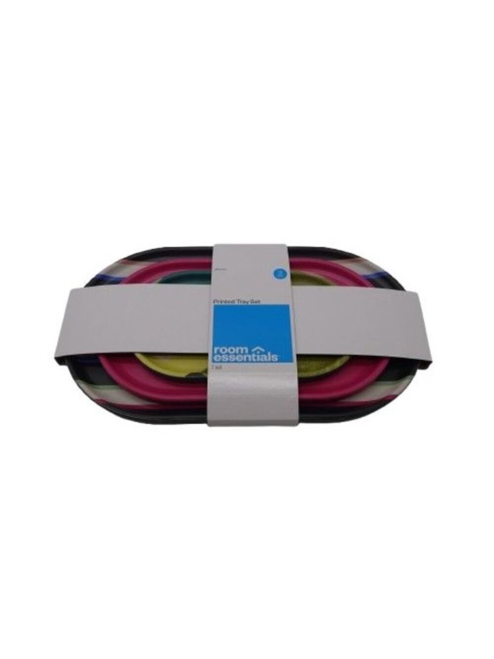 NIP Room Essentials Set of 3 Decorative Melamine Trays Colorful Party Bold